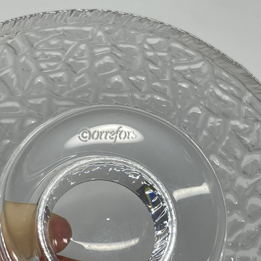 Vintage Orrefors Discus Votive Candle Holder Sweden Lars Hellsten Crystal Glass - Picture 6 of 8